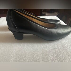 SAS Black Leather Women's Heels